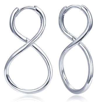 Náušnice Moonlit Stříbrné náušnice ve tvaru nekonečna