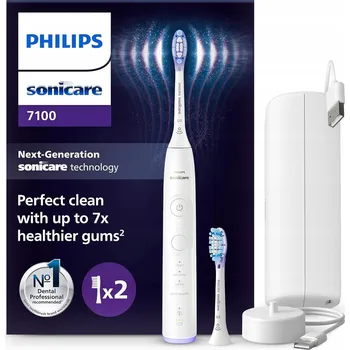 Elektrický zubní kartáček Philips Sonicare 7100 sonický kartáček s aplikací pouzdro, bílá barva HX7420/02
