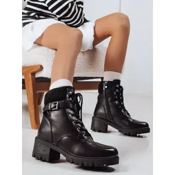 Dámské kozačky Dámské boty DSTREET ZY1216 ČERNÁ 38