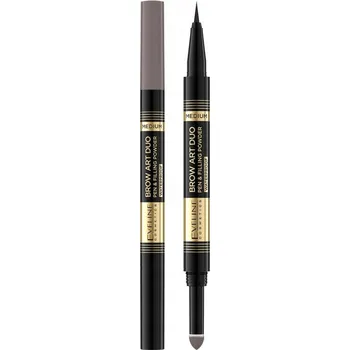 Tužka na obočí Tužka na obočí Eveline Cosmetics Brow Art Duo, středně hnědá, 3 g