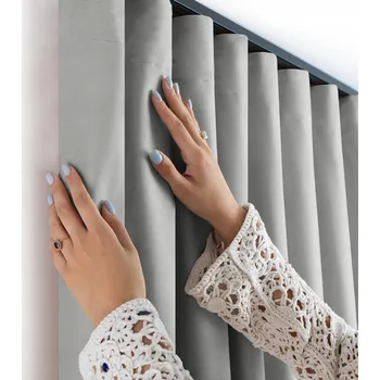 Obraz FILUMI Závěs samet VELUR Řasící stuha wave SVĚTLE ŠEDÁ 200x175