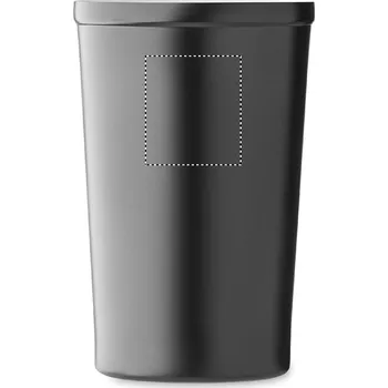 Jednorázové nádobí Dvoustěnný kelímek 450 ml LASEROVÉ GRAVÍROVÁNÍ (MAX. 1 BARVA, 40X35MM) 1 barva 5 FRONT UPPER