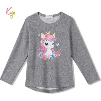 Dívčí tričko Dívčí tričko dlouhý rukáv Kugo WL0941 šedé