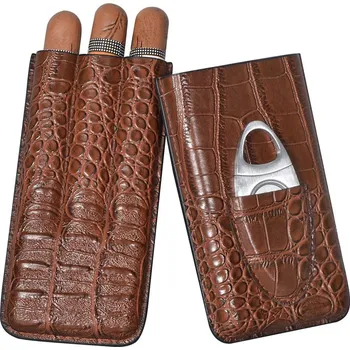 Humidor POUZDRO NA DOUTNÍKY S CESTOVNÍ GILOTINOU KOMPAKTNÍ HUMIDOR ŘEZAČKA NA 3 DOUTNÍKY