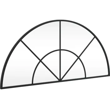 Zrcadlo ZRCADLO NÁSTĚNNÉ ČERNÉ 80X40 CM ZAKONČENÉ OBLOUKEM ŽELEZO