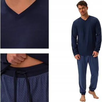 Pánské pyžamo HENDERSON pánské pyžamo s dlouhým rukávem a dlouhými kalhotami PREMIUM tmavě modré XL