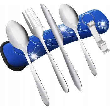 Příbor PŘENOSNÁ SADA KEMPINGOVÝCH PŘÍBORŮ NA GRIL: LŽÍCE, VIDLIČKA, NŮŽ