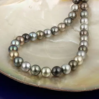 Náhrdelník Náhrdelník z Tahitských perel Emy - 10mm kulička žluté zlato 585/1000 1,80g