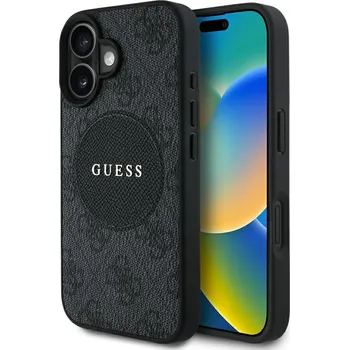 Telefonní příslušenství Guess 4G Circle Classic Logo MagSafe iPhone 16 Černá