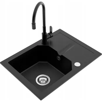 Granitový dřez Jednokomorový granitový dřez Milo Kenzo černý