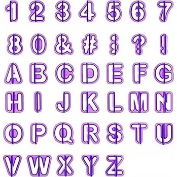 Vykrajovátko Vykrajovátka do cukrové hmoty PÍSMENA a ČÍSLA abeceda číslice znaky SADA