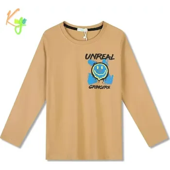 Chlapecké tričko Chlapecké tričko dlouhý rukáv Kugo FC0359 béžové