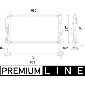 Chladič motoru Chladič, chlazení motoru MAHLE CR 1697 000P