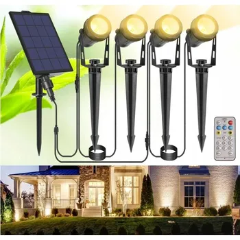 Venkovní osvětlení B-right Solární zahradní reflektory s dálkovým ovládáním