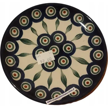 Talíř Dezertní talíř Listek 15,5 cm, dekor 0054, keramika Bolesławiec