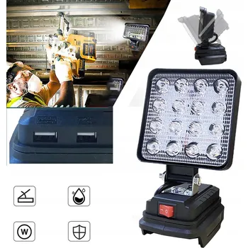 IP kamera 16 LED pracovní lampa / halogen s akumulátorem pro Makita + 2 USB