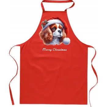 Kuchyňská zástěra Kuchyňská zástěra Cavalier King Charles španěl Vánoční zástěra Dárek