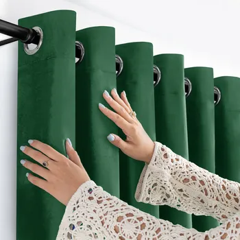 Obraz FILUMI Závěs samet VELUR Oka stříbrné LAHVOVÁ ZELEŇ 140x300