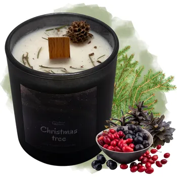Svíčka Vonná Sójová Svíčka Vánoční STROMEČEK v Černé Nádobě 190ml