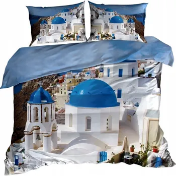 Povlečení 3D Bavlna saténové Povlečení 220x200 cm SANTORINI