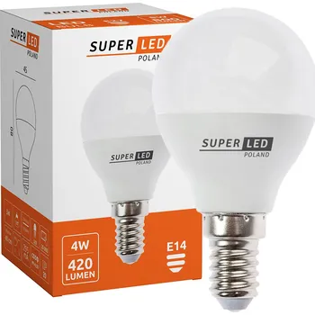 Žárovka LED žárovka E14 G45 4W = 40W SMD 420lm CCD kulová SuperLED