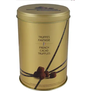 Cukrovinka Tradiční kakaové lanýže Mathez Fantaisie 500 g v dárkové plechové dóze