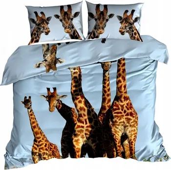 Povlečení 3D Bavlna saténové Povlečení 160x200 cm ŽIRAFA