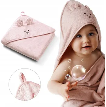 Prostěradlo Přikrývka s kapucí Babyono 100 x 100 cm růžová