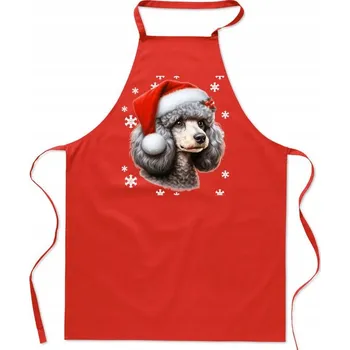 Kuchyňská zástěra Kuchyňská Zástěra Pudl Vánoční Pes Dárek Vánoční Módní