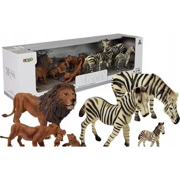 Figurka Sada figurek zvířat Safari – Lvi a Zebry