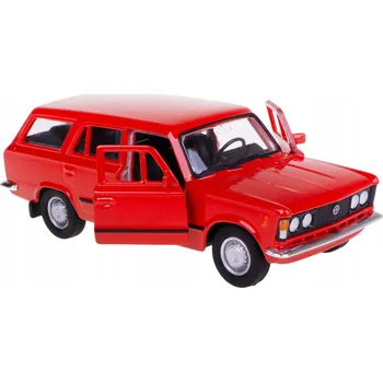autíčko FIAT 125P KOMBI KOVOVÝ MODEL WELLY 1:34/39 ČERVENÝ