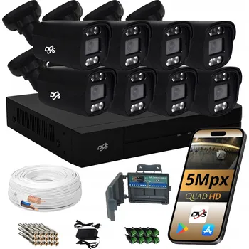 IP kamera Sada pro monitoring DVS VENKOVNÍ SADA 8 KAMER DVS TUBA ČERNÁ 5MPX DVS