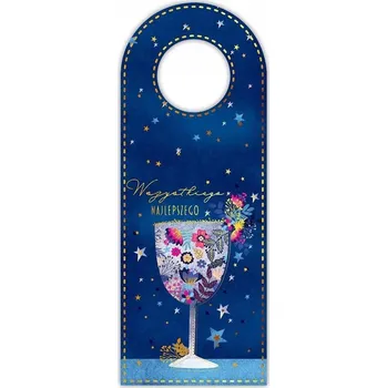 Závěska na láhev a sklenici 8x21cm HENRY