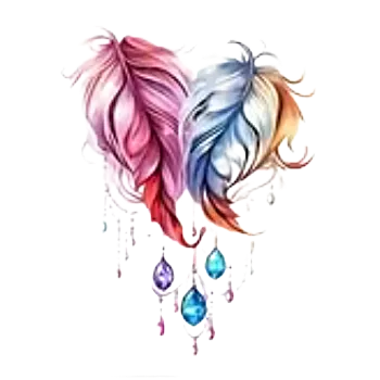 Nažehlovací obrázek - barevné peří IV (7,1 x 9,0 cm)