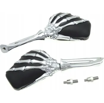 Zrcátko pro motocykl Zpětná zrcátka ve tvaru ruky kostry, kovová, Yamaha (13310)