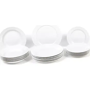 Talíř Souprava talířová reliéfní Opera 18 ks bílé Český porcelán Dubí