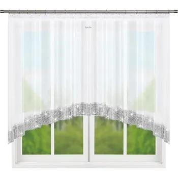 Záclona Fliying Hotová voálová záclona Helena bílá se zirkony 300x120 cm