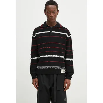 Pánský svetr Vlněný svetr Andersson Bell B&W Stripe Polo pánský, černá barva, atb1245m, L, 99X