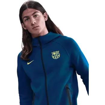 Pánská casual bunda Pánská flísová bunda se zipem Nike FC Barcelona 25/26 Tech Windrunner modrá