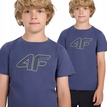 Chlapecké tričko 4F dětské tričko modré bavlna velikost 152