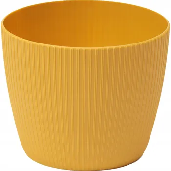 Květináč Plast Květináč žlutý Lamela 11,1 cm x 14 x 11 cm