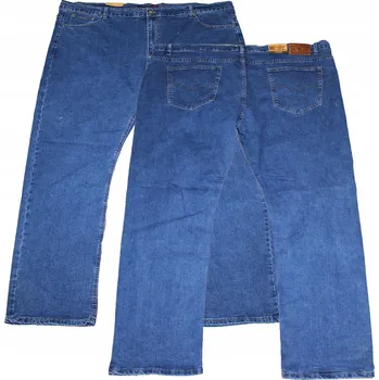 Pánské světle modré strečové kalhoty rovného střihu, velká velikost 5XL