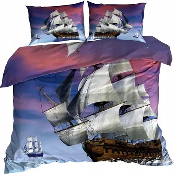 Povlečení 3D Bavlna saténové Povlečení 140x200 cm LOĎ