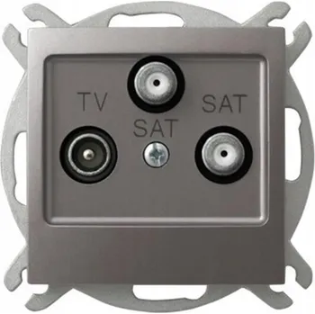 Elektrická zásuvka Anténní zásuvka nástěnná Ospel šedá