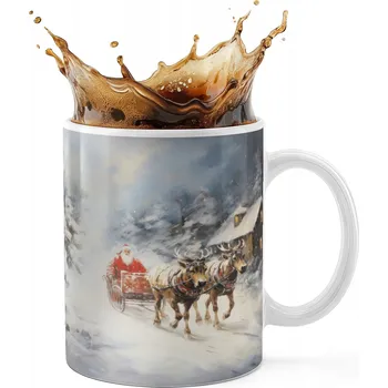 KERAMICKÝ HRNEK 330ML S POTISKEM - VÁNOČNÍ MIKULÁŠ SOB DÁREK