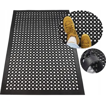 Rohožka Velká Gumová Rohožka s Nájezdovou Hranou a Oky, Odolná, 90x150 Elsimone