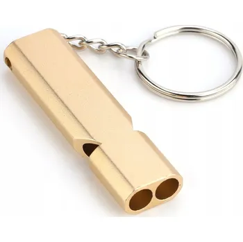 Vybavení pro přežití PŘENOSNÁ PÍŠŤALKA SIGNÁLNÍ PÍŠŤALKA SURVIVAL TACTICAL GOLD