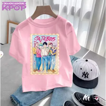 Dívčí tričko KPop Demon Hunters (Lovkyně démonů) KPop Demon Hunters dětské tričko s potiskem - Saja Boys Barva: růžová (4), Velikost: 100