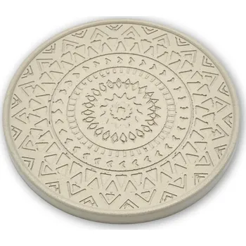 Čajovna Betonový podtácek s mandalou 10 cm průměr 10 cm, ruční výroba v ČR, s impregnací, na svíčky i hrneček