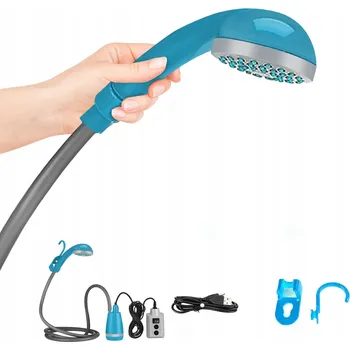 Přenosná kempingová sprcha modrá 2200 mAh USB